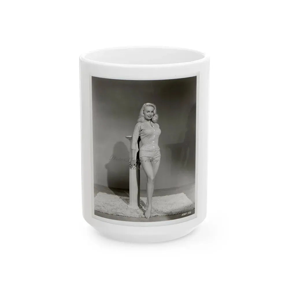 Joi Lansing #132 (Vintage Female Icon) White Coffee Mug 15oz - Go Mug Yourself