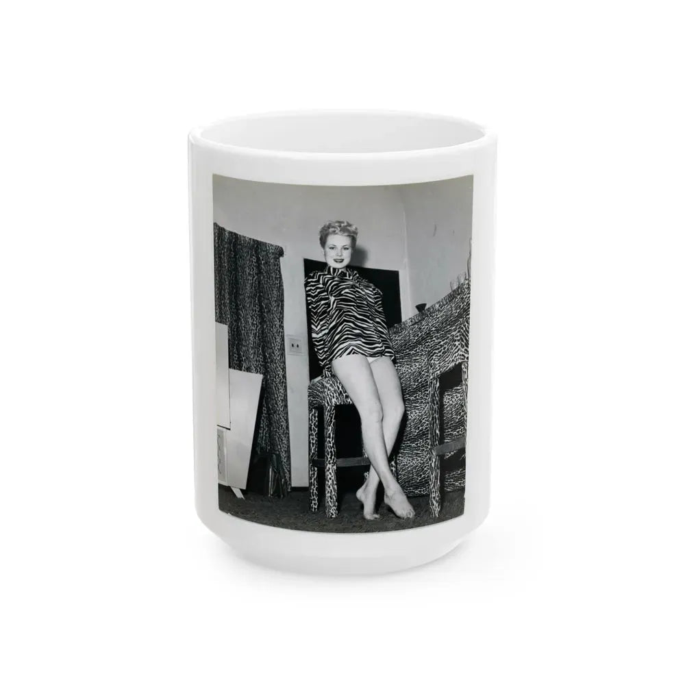 Joi Lansing #152 (Vintage Female Icon) White Coffee Mug 15oz - Go Mug Yourself