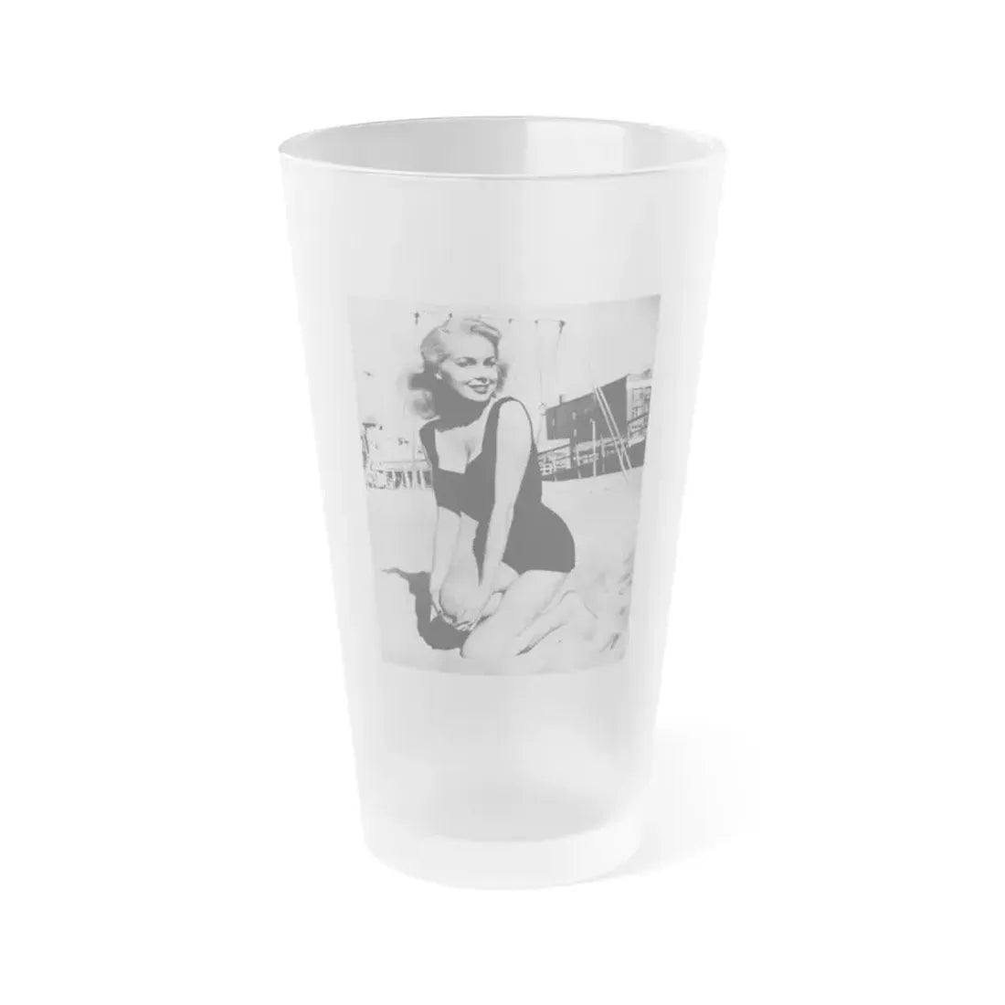 Joi Lansing #176 (Vintage Female Icon) Frosted Pint Glass 16oz 16oz Frosted - Go Mug Yourself