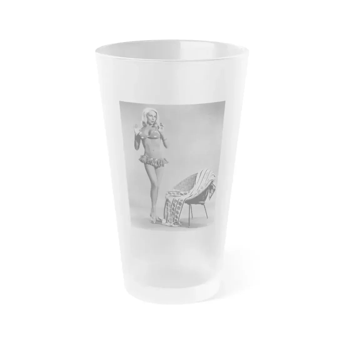 Joi Lansing #177 (Vintage Female Icon) Frosted Pint Glass 16oz 16oz Frosted - Go Mug Yourself