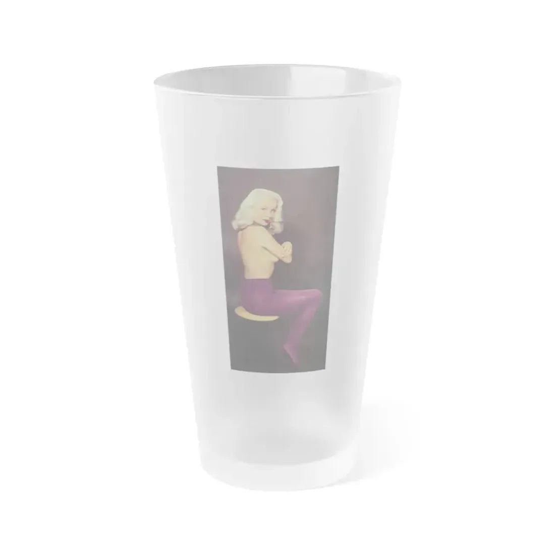 Joi Lansing #186 (Vintage Female Icon) Frosted Pint Glass 16oz 16oz Frosted - Go Mug Yourself
