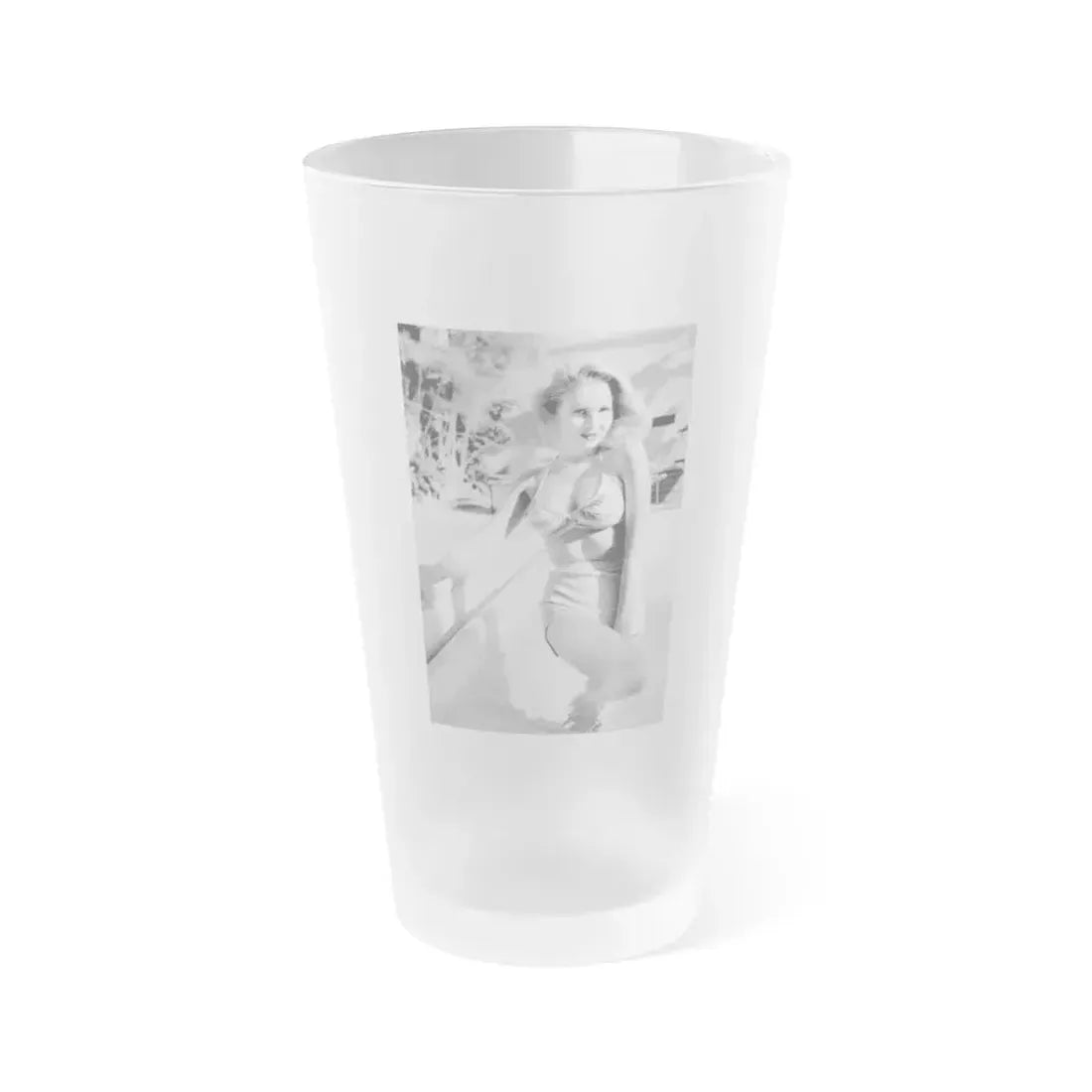 Joi Lansing #193 (Vintage Female Icon) Frosted Pint Glass 16oz 16oz Frosted - Go Mug Yourself
