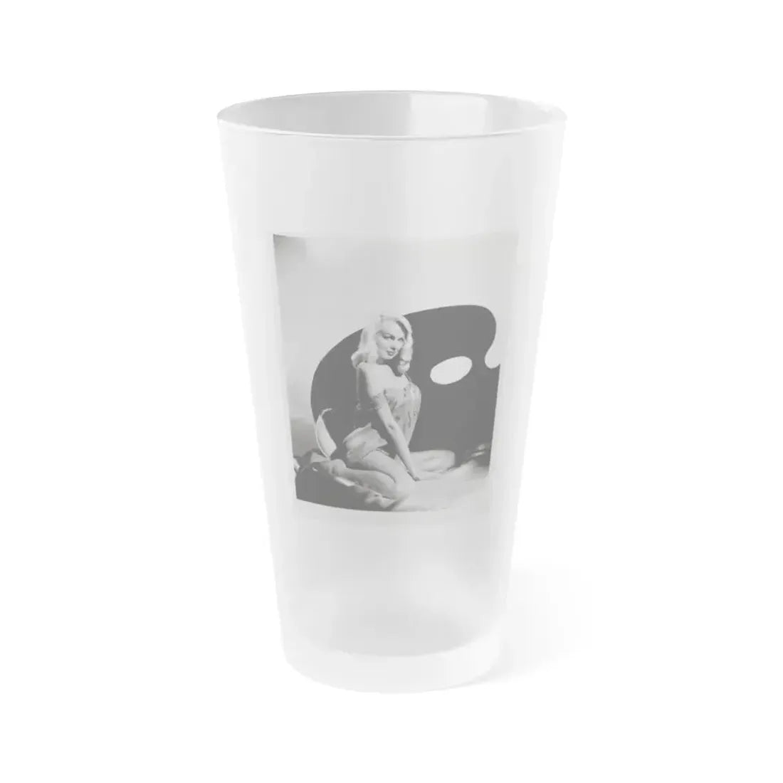 Joi Lansing #28 (Vintage Female Icon) Frosted Pint Glass 16oz 16oz Frosted - Go Mug Yourself