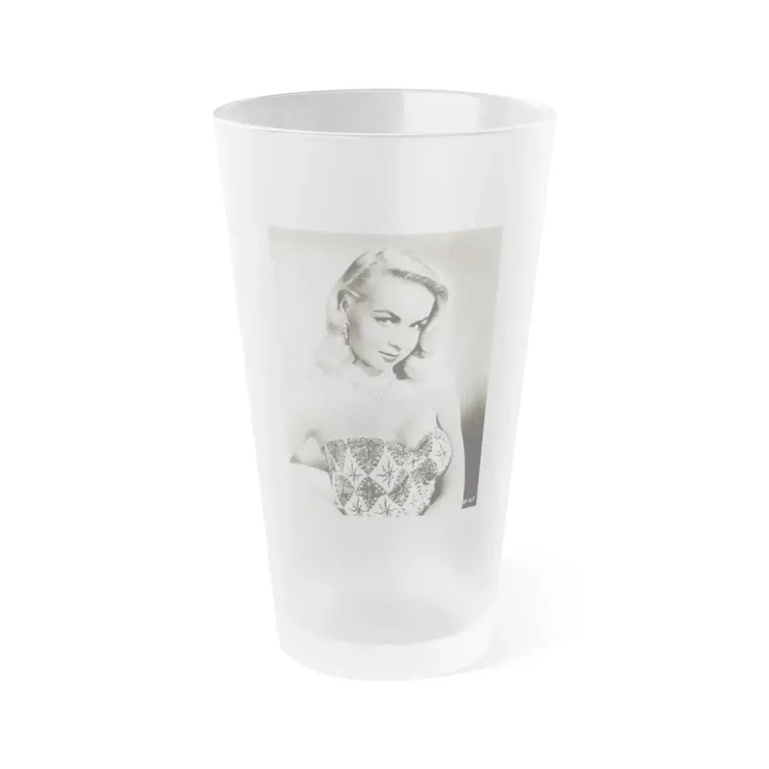 Joi Lansing #92 (Vintage Female Icon) Frosted Pint Glass 16oz 16oz Frosted - Go Mug Yourself