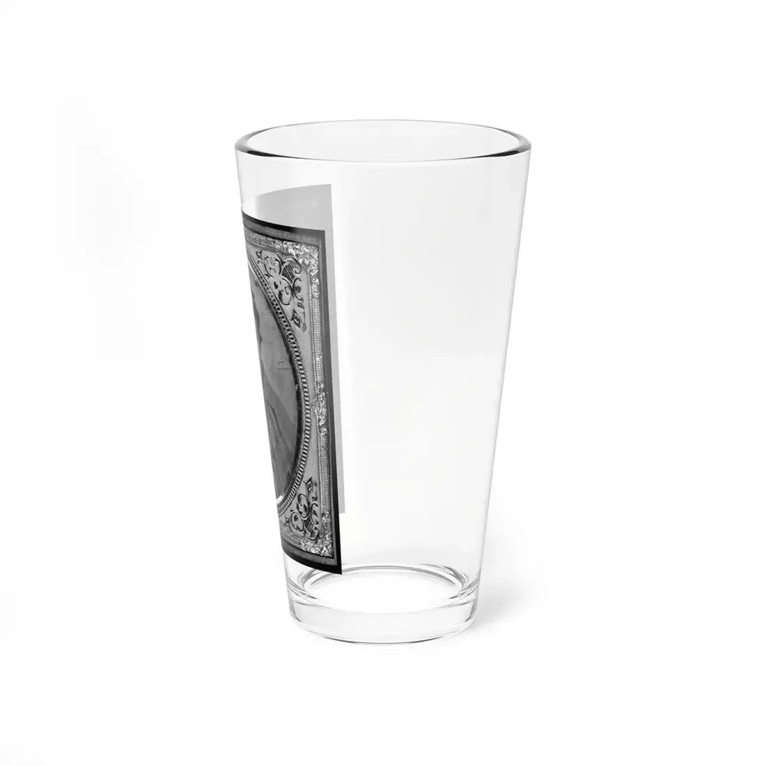 Jonas Nathan Shuler, Private, 10th Ill. Cav., U.S.A., Half-Length Portrait, Seated, Facing Front (U.S. Civil War) Pint Glass 16oz - Go Mug Yourself