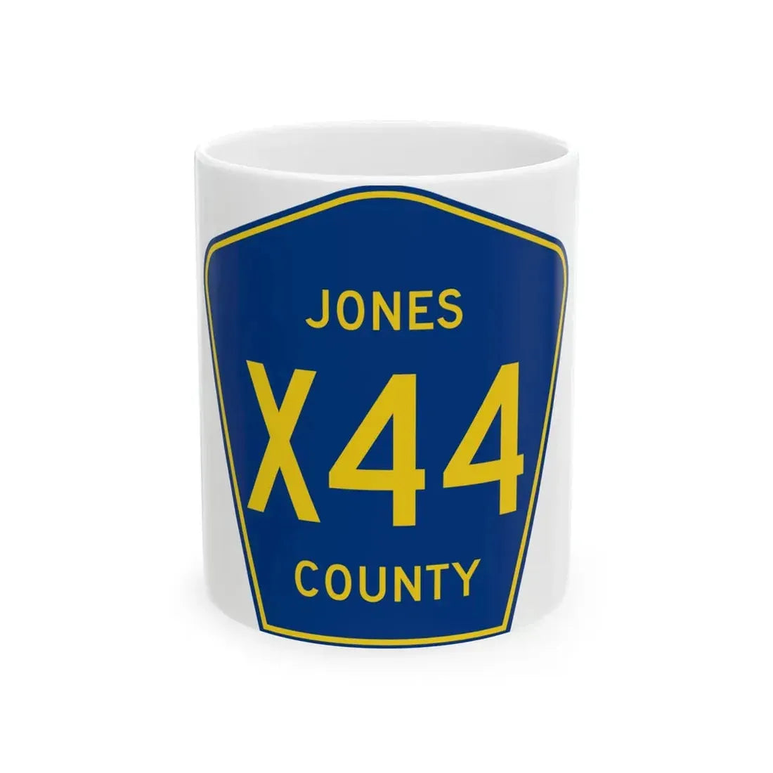 Jones County Route X44 IA (Iowa) (Road Sign) White Coffee Mug 11oz - Go Mug Yourself