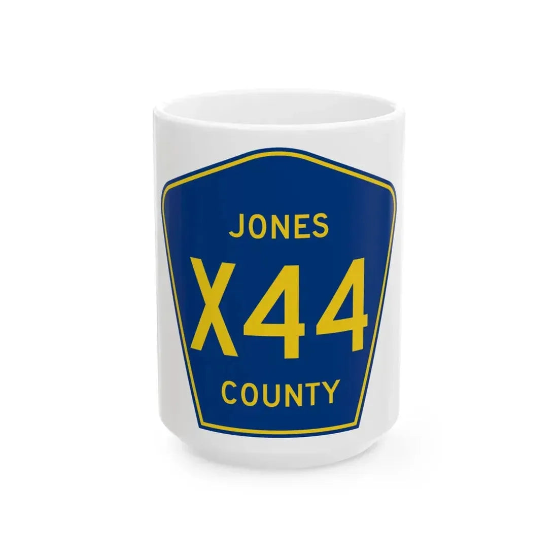 Jones County Route X44 IA (Iowa) (Road Sign) White Coffee Mug 15oz - Go Mug Yourself