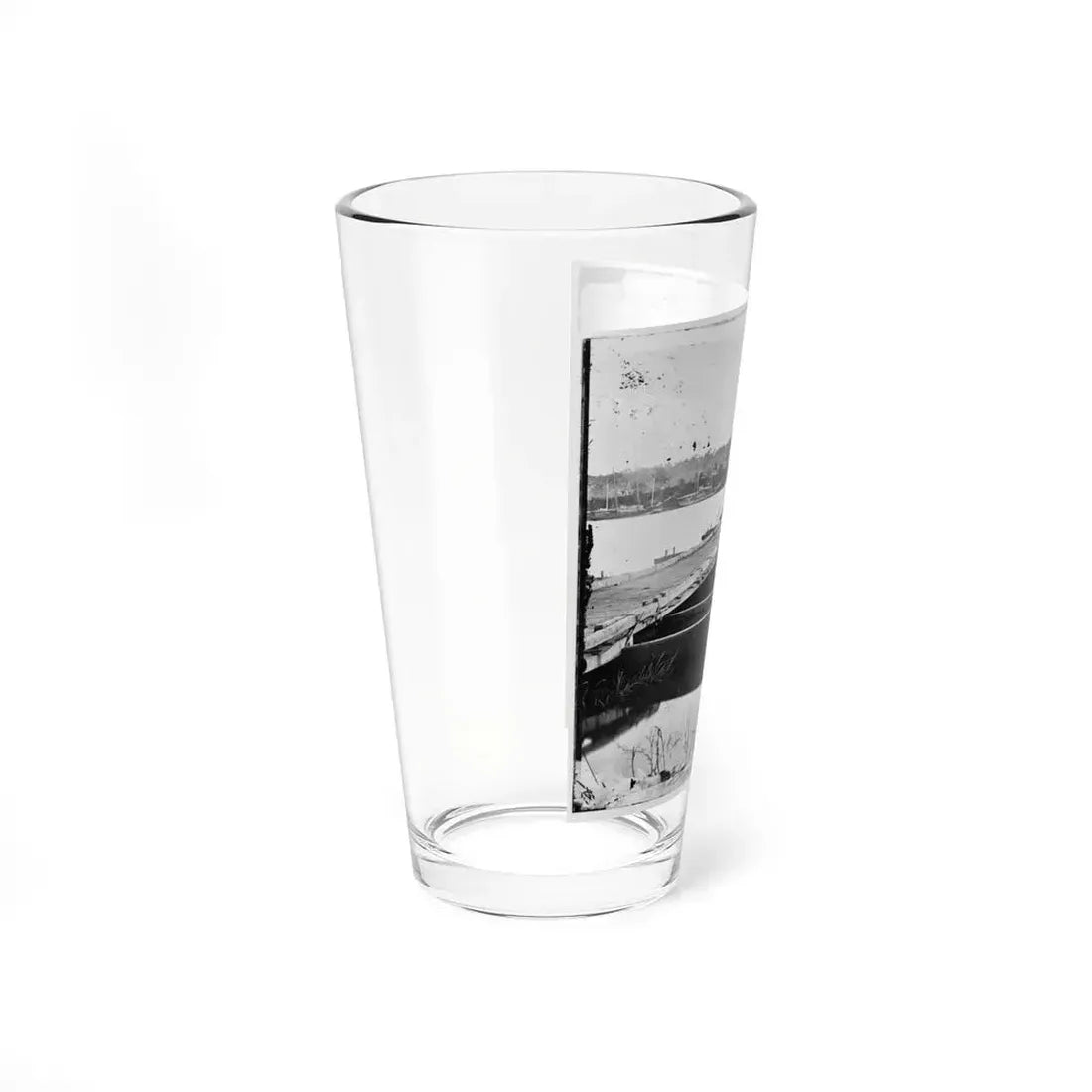 Jones' Landing, Va., Vicinity. Pontoon Bridge Over The James, From The North Bank (U.S. Civil War) Pint Glass 16oz - Go Mug Yourself