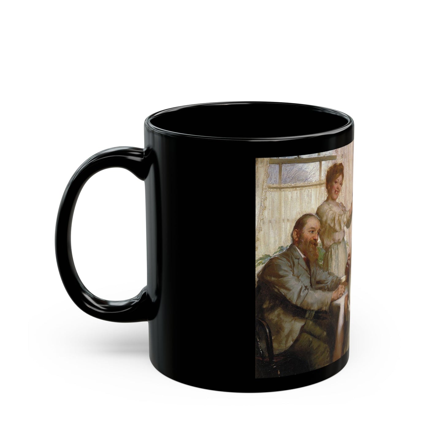 Joseph Clarke (1834-1926) A Christmas Dole - Black Coffee Mug-Go Mug Yourself