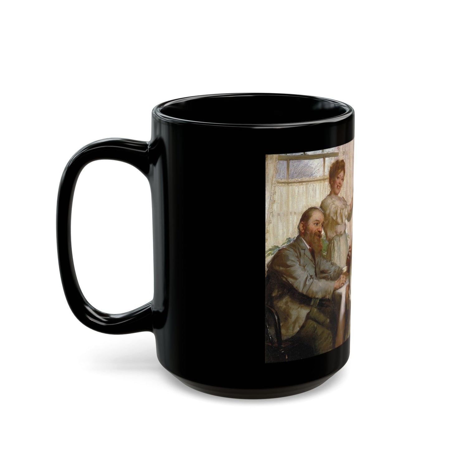 Joseph Clarke (1834-1926) A Christmas Dole - Black Coffee Mug-Go Mug Yourself