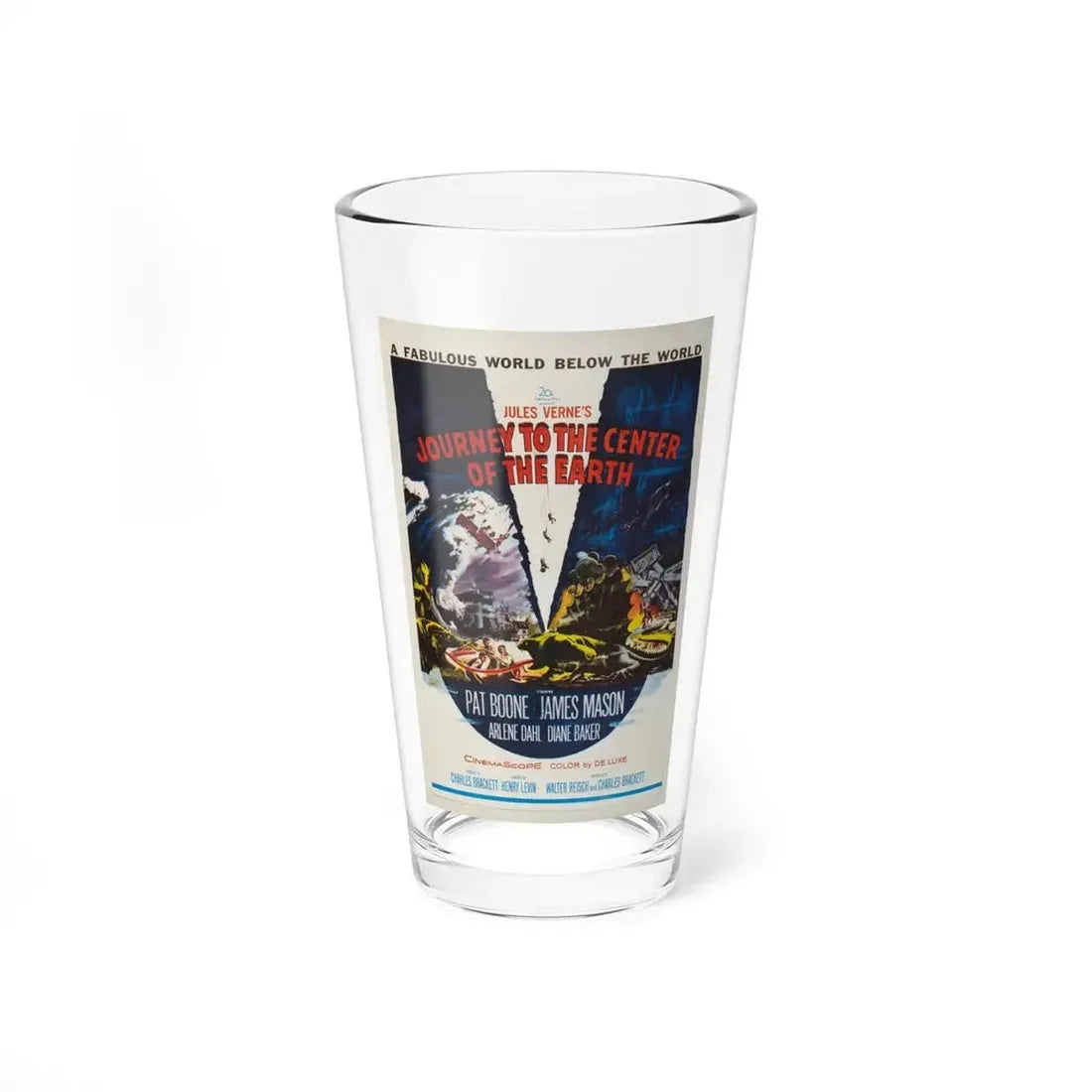 JOURNEY TO THE CENTER OF THE EARTH 1959 Movie Poster - Pint Glass 16oz 16oz - Go Mug Yourself