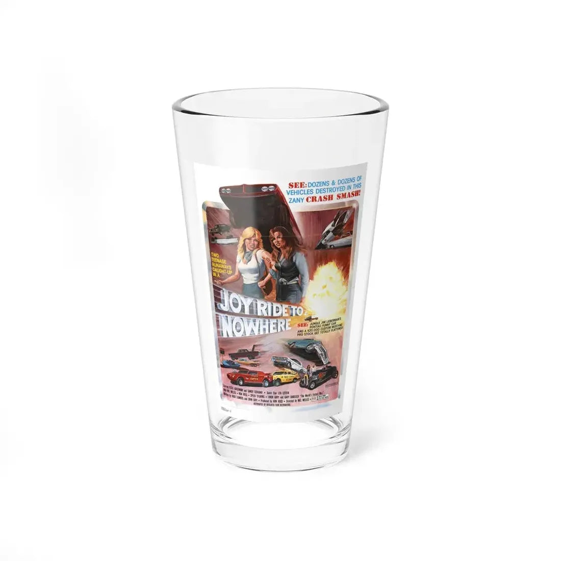 JOYRIDE TO NOWHERE 1977 Movie Poster - Pint Glass 16oz 16oz - Go Mug Yourself