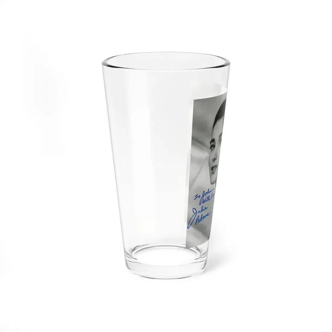 Julia Adams #32 - 8x10 B&W Head & Shoulder Glamour Portrait 1 (Vintage Female Icon) Pint Glass 16oz - Go Mug Yourself