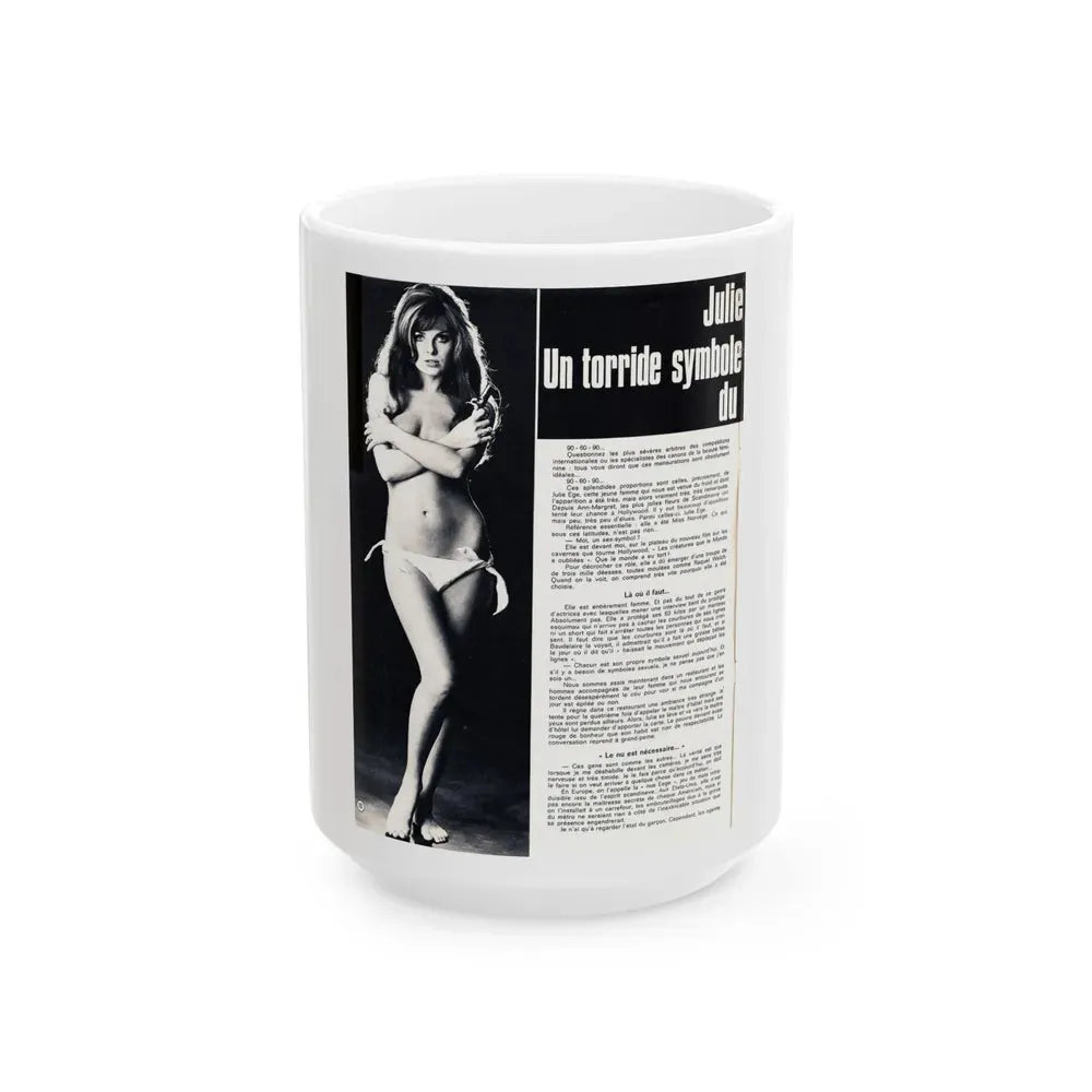 Julie Ege #186 (Vintage Female Icon) White Coffee Mug 15oz - Go Mug Yourself