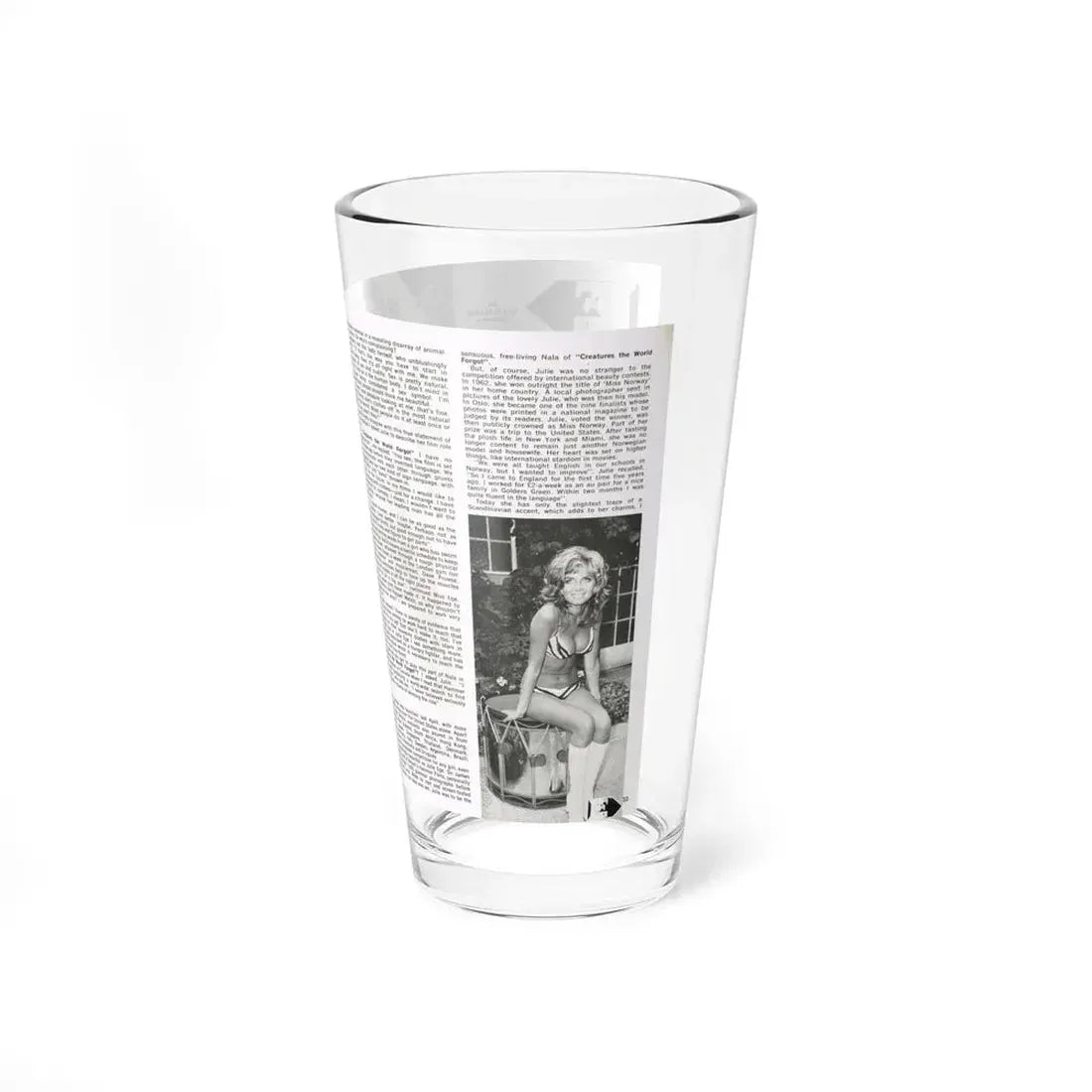 Julie Ege #187 (Vintage Female Icon) Pint Glass 16oz - Go Mug Yourself