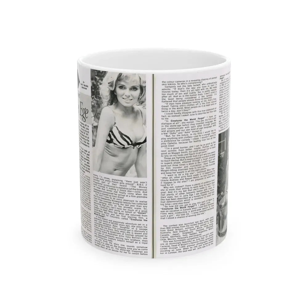 Julie Ege #187 (Vintage Female Icon) White Coffee Mug 11oz - Go Mug Yourself