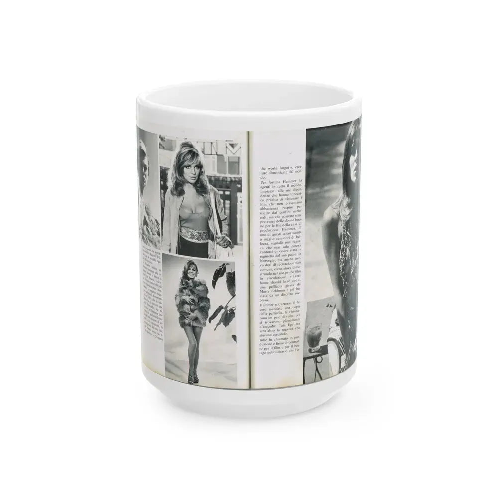Julie Ege #212 (Vintage Female Icon) White Coffee Mug 15oz - Go Mug Yourself