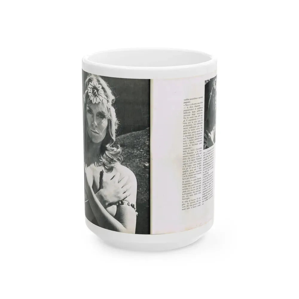 Julie Ege #213 (Vintage Female Icon) White Coffee Mug 15oz - Go Mug Yourself