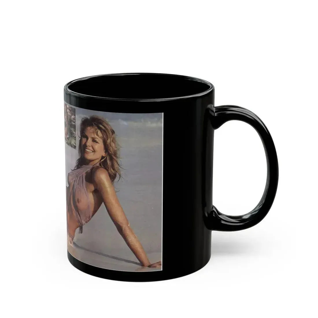 Julie Ege #94 - See through wet top 1 (Vintage Female Icon) Black Coffee Mug - Go Mug Yourself