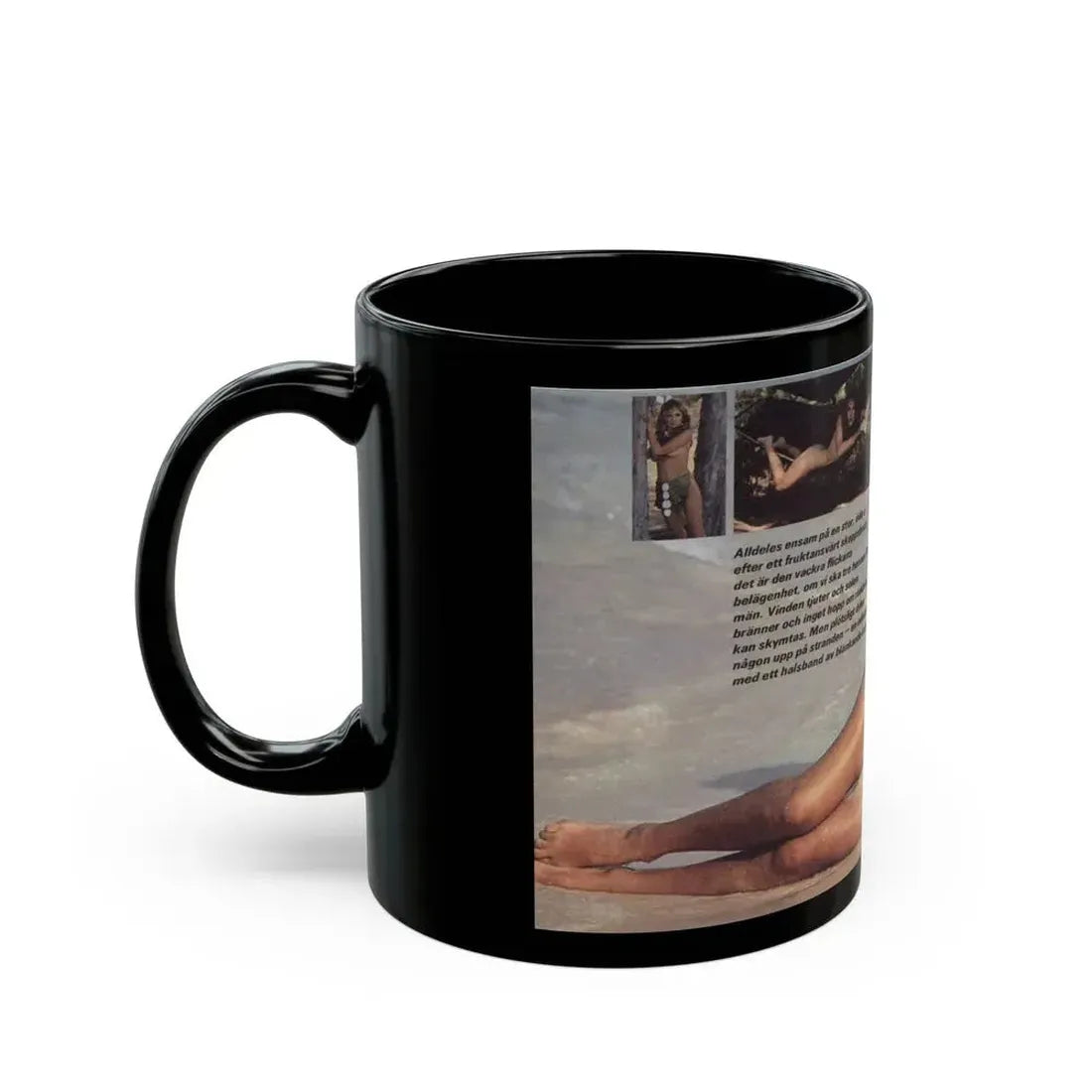 Julie Ege #94 - See through wet top 1 (Vintage Female Icon) Black Coffee Mug - Go Mug Yourself