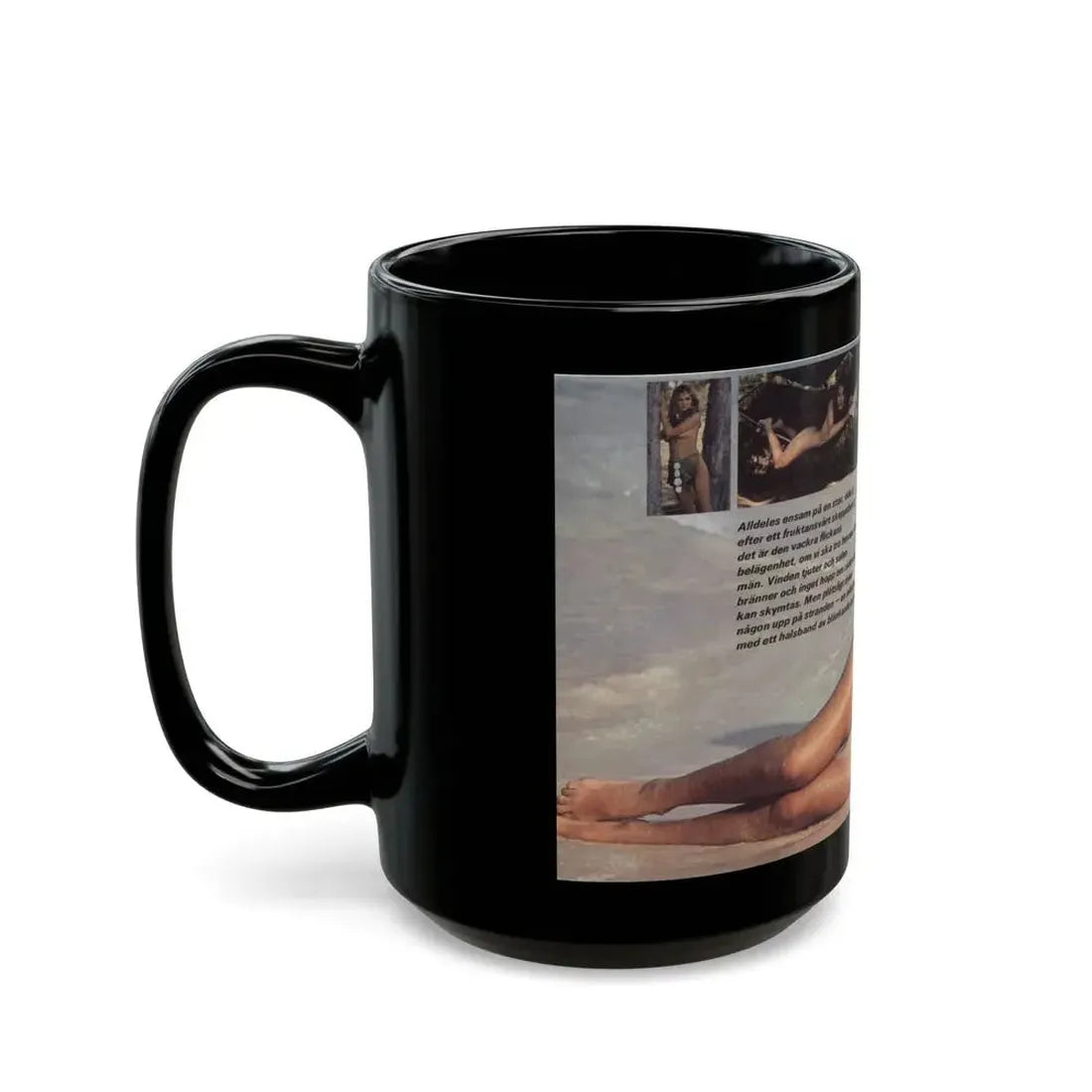 Julie Ege #94 - See through wet top 1 (Vintage Female Icon) Black Coffee Mug - Go Mug Yourself