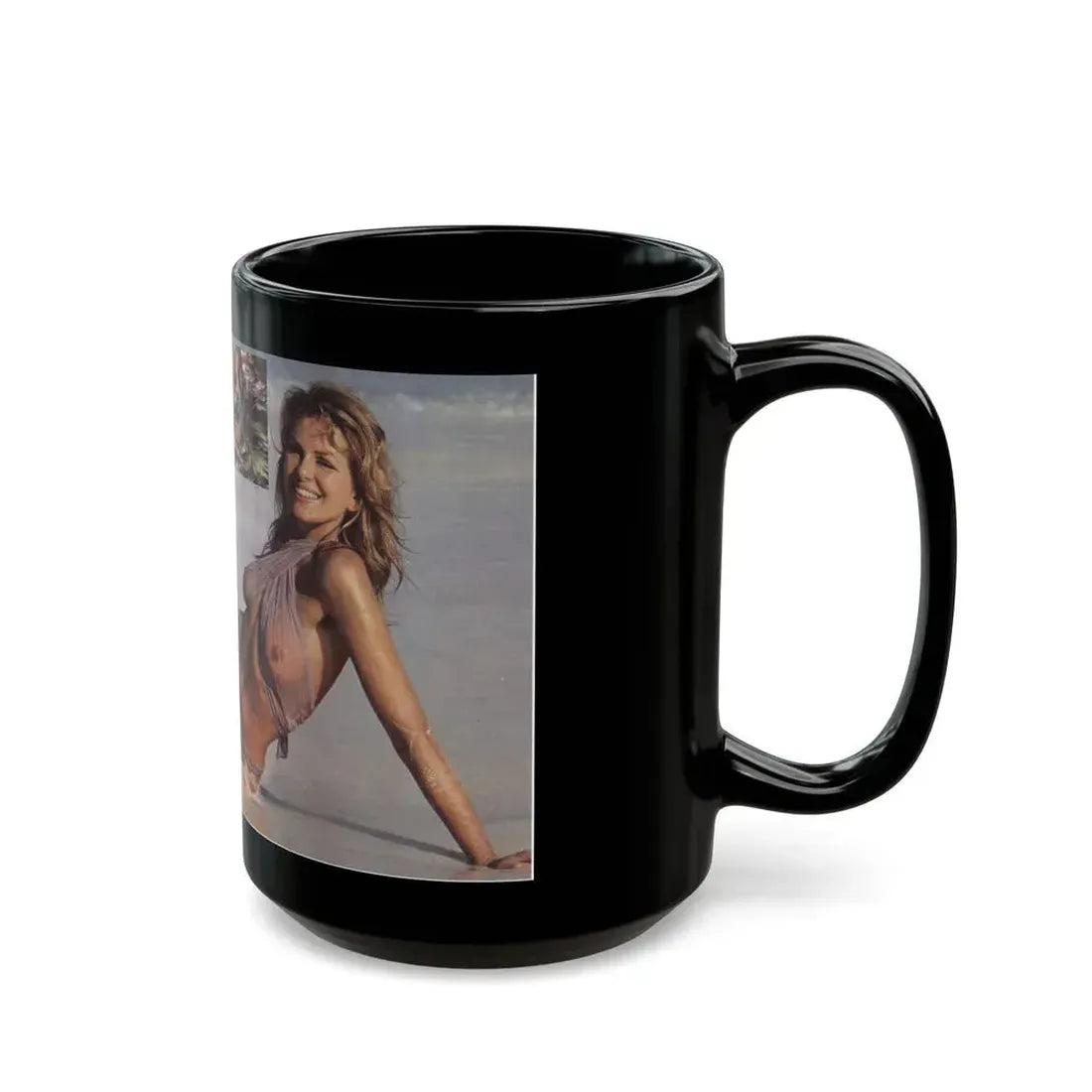 Julie Ege #94 - See through wet top 1 (Vintage Female Icon) Black Coffee Mug - Go Mug Yourself