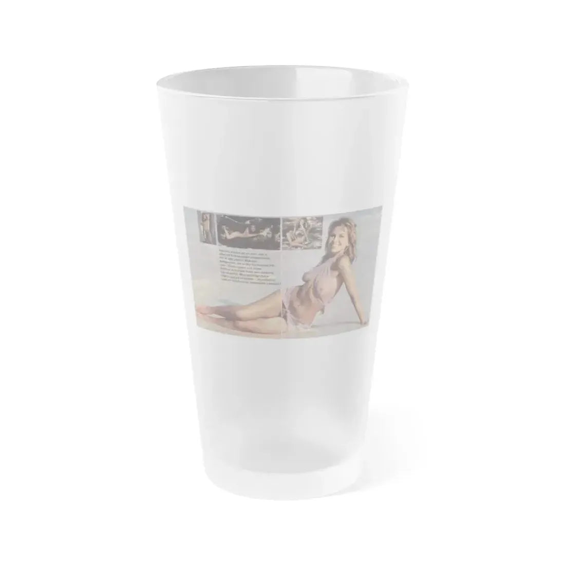 Julie Ege #94 - See through wet top 1 (Vintage Female Icon) Frosted Pint Glass 16oz 16oz Frosted - Go Mug Yourself