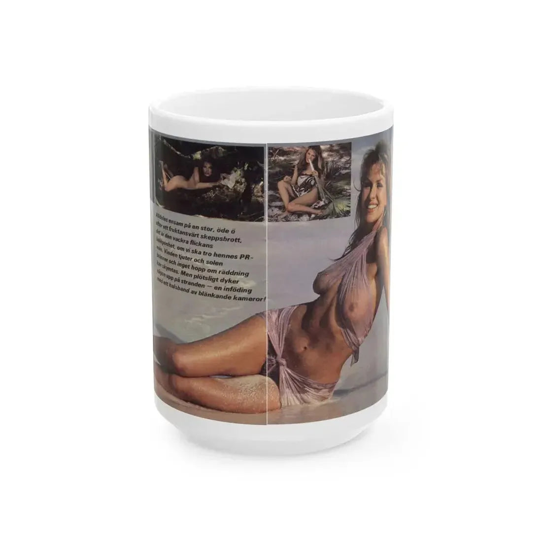 Julie Ege #94 - See through wet top 1 (Vintage Female Icon) White Coffee Mug 15oz - Go Mug Yourself