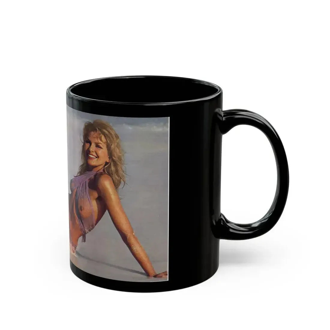 Julie Ege #94 - See through wet top (Vintage Female Icon) Black Coffee Mug - Go Mug Yourself
