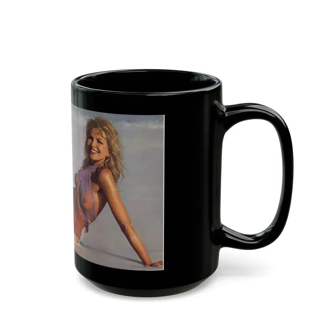 Julie Ege #94 - See through wet top (Vintage Female Icon) Black Coffee Mug - Go Mug Yourself