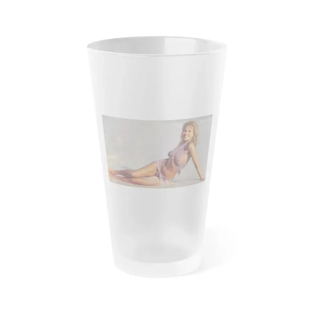Julie Ege #94 - See through wet top (Vintage Female Icon) Frosted Pint Glass 16oz 16oz Frosted - Go Mug Yourself