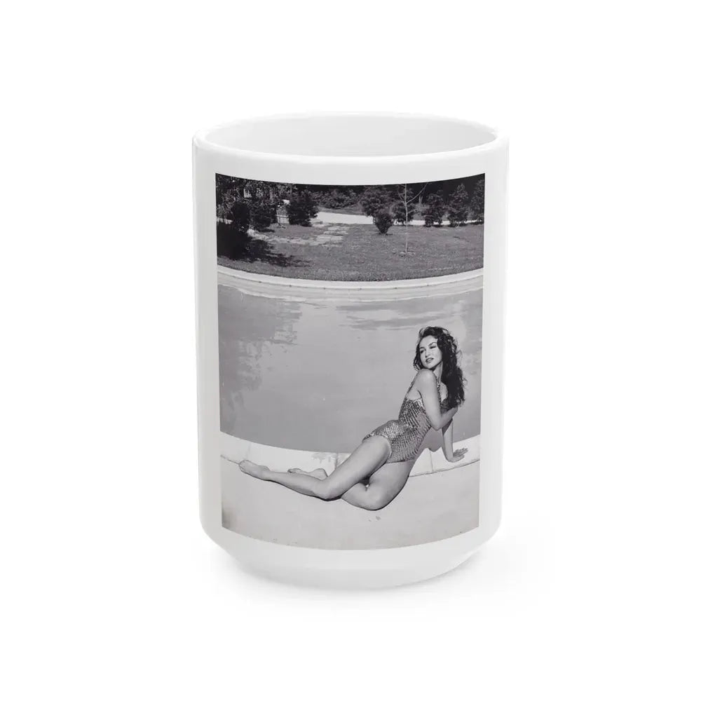 Julie Newmar #105 (Vintage Female Icon) White Coffee Mug 15oz - Go Mug Yourself