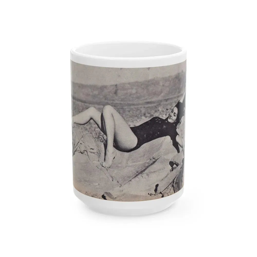 Julie Newmar #120 (Vintage Female Icon) White Coffee Mug 15oz - Go Mug Yourself