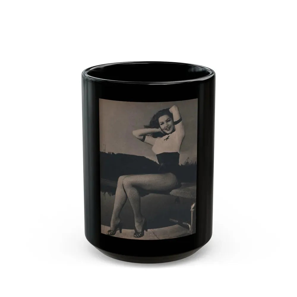 Julie Newmar #166 - Pages 15 Pages 2 of 5 with, Julie+1 Full Page B&W Photo from COVER GIRLS MODELS Mag. Nov. '53 (Vintage Female Icon) Black Coffee Mug 15oz - Go Mug Yourself