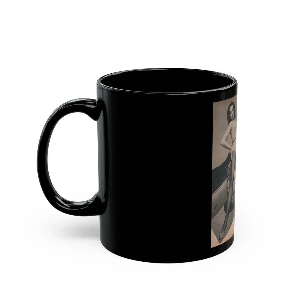 Julie Newmar #167 - Pages 16 Pages 3 of 5 with, Julie+1 Full Page B&W Photo from COVER GIRLS MODELS Mag. Nov. '53 (Vintage Female Icon) Black Coffee Mug - Go Mug Yourself