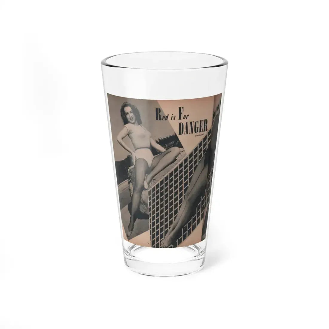 Julie Newmar #167 - Pages 16 Pages 3 of 5 with, Julie+1 Full Page B&W Photo from COVER GIRLS MODELS Mag. Nov. '53 (Vintage Female Icon) Pint Glass 16oz 16oz - Go Mug Yourself