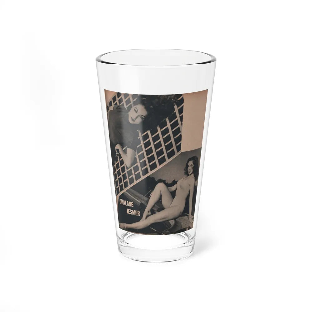 Julie Newmar #168 - Pages 17 Pages 4 of 5 with, Julie+1 Full Page B&W Photo from COVER GIRLS MODELS Mag. Nov. '53 (Vintage Female Icon) Pint Glass 16oz 16oz - Go Mug Yourself