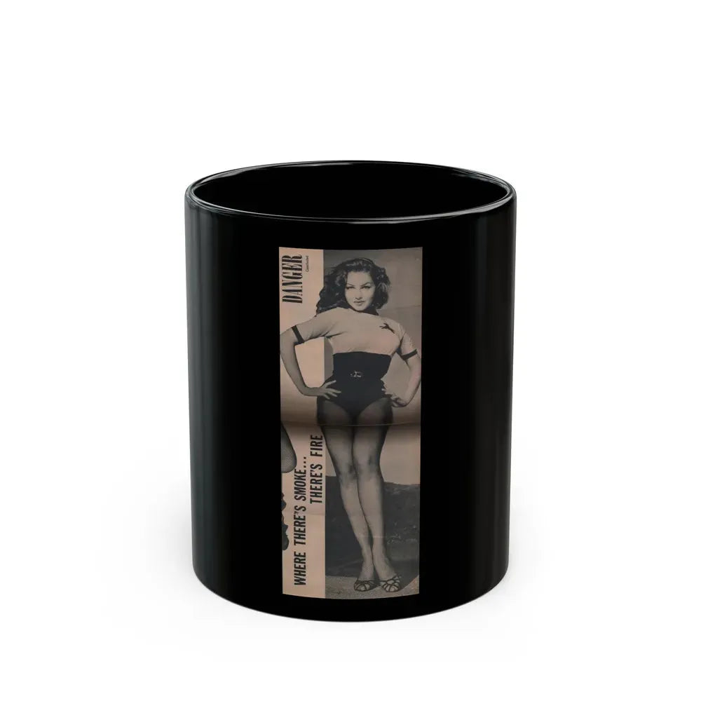 Julie Newmar #170 - Pages 19 Pages 5 of 5 with, Julie+1 Full Page B&W Photo from COVER GIRLS MODELS Mag. Nov. '53 (Vintage Female Icon) Black Coffee Mug 11oz - Go Mug Yourself
