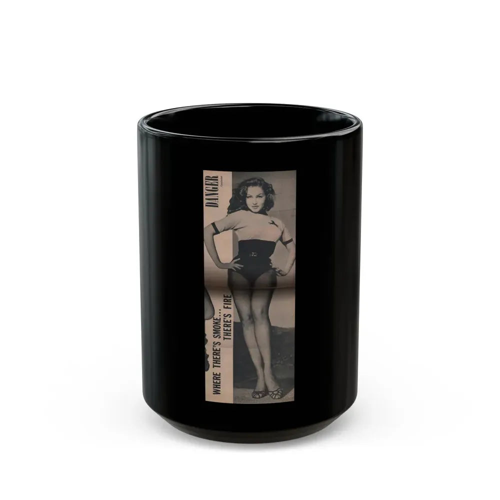 Julie Newmar #170 - Pages 19 Pages 5 of 5 with, Julie+1 Full Page B&W Photo from COVER GIRLS MODELS Mag. Nov. '53 (Vintage Female Icon) Black Coffee Mug 15oz - Go Mug Yourself