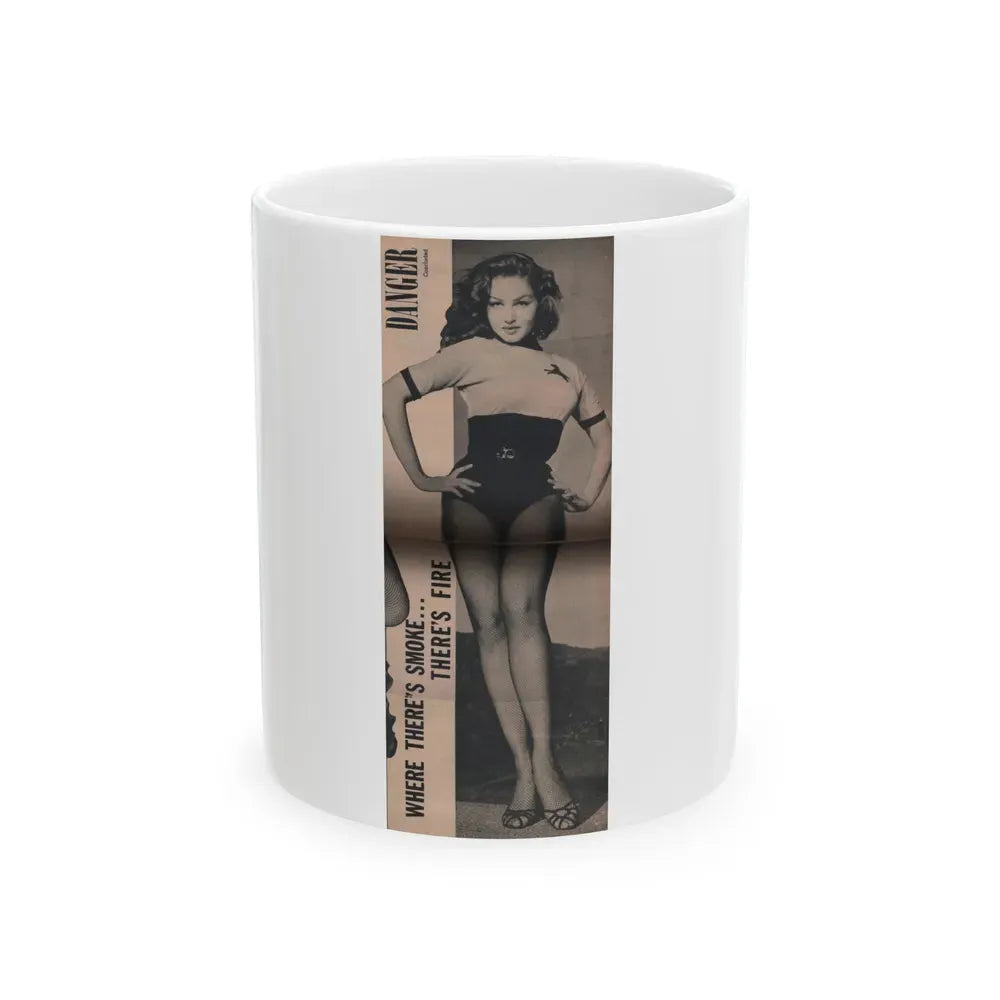 Julie Newmar #170 - Pages 19 Pages 5 of 5 with, Julie+1 Full Page B&W Photo from COVER GIRLS MODELS Mag. Nov. '53 (Vintage Female Icon) White Coffee Mug 11oz - Go Mug Yourself