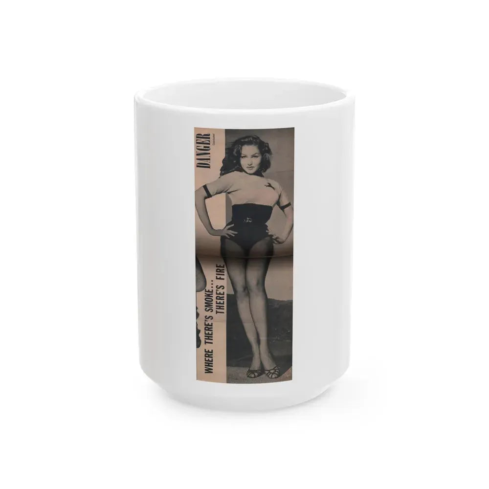 Julie Newmar #170 - Pages 19 Pages 5 of 5 with, Julie+1 Full Page B&W Photo from COVER GIRLS MODELS Mag. Nov. '53 (Vintage Female Icon) White Coffee Mug 15oz - Go Mug Yourself