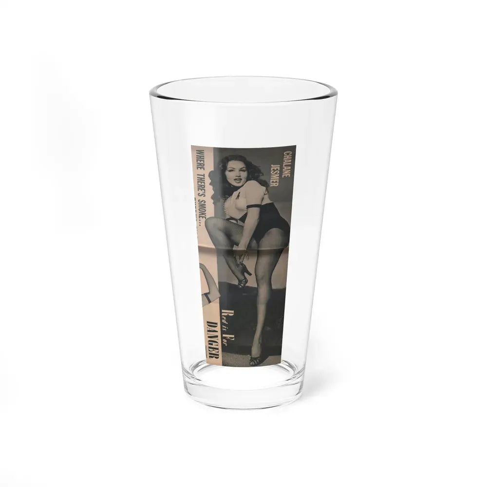 Julie Newmar #171 - Pages 18 Pages 4 of 5 with, Julie+1 Full Page B&W Photo from COVER GIRLS MODELS Mag. Nov. '53 (Vintage Female Icon) Pint Glass 16oz 16oz - Go Mug Yourself