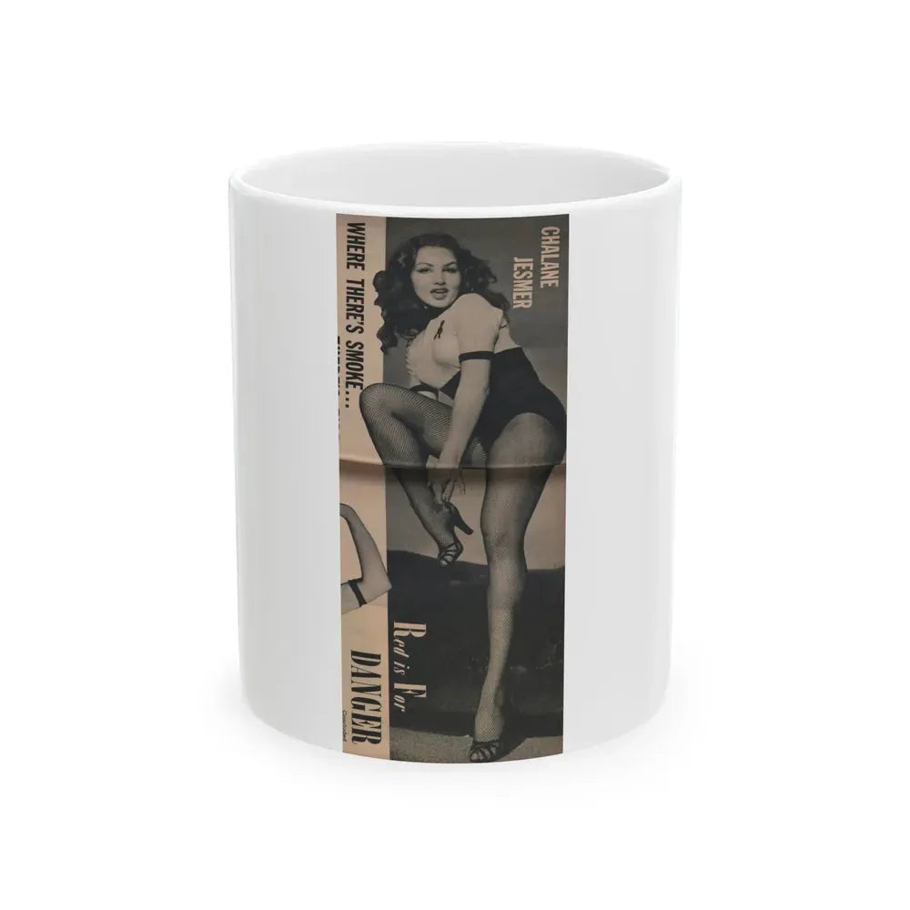 Julie Newmar #171 - Pages 18 Pages 4 of 5 with, Julie+1 Full Page B&W Photo from COVER GIRLS MODELS Mag. Nov. '53 (Vintage Female Icon) White Coffee Mug 11oz - Go Mug Yourself