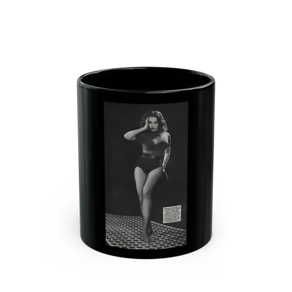 Julie Newmar #200 - Femme Fatales Mag. Aug. '98 (Vintage Female Icon) Black Coffee Mug 11oz - Go Mug Yourself