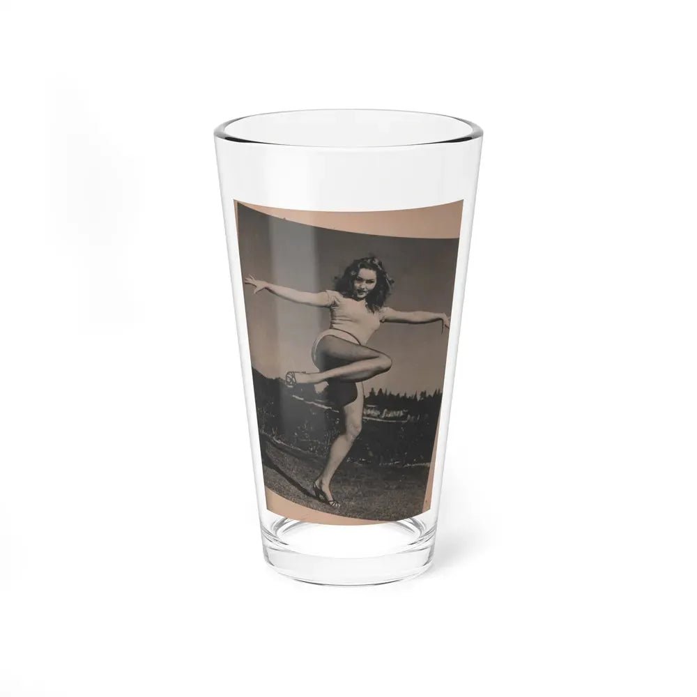 Julie Newmar #202 - Pages 15 Pages 2 of 5 with, Julie+1 Full Page B&W Photo & Article from COVER GIRLS MODELS Mag. Feb '54 (Vintage Female Icon) Pint Glass 16oz 16oz - Go Mug Yourself