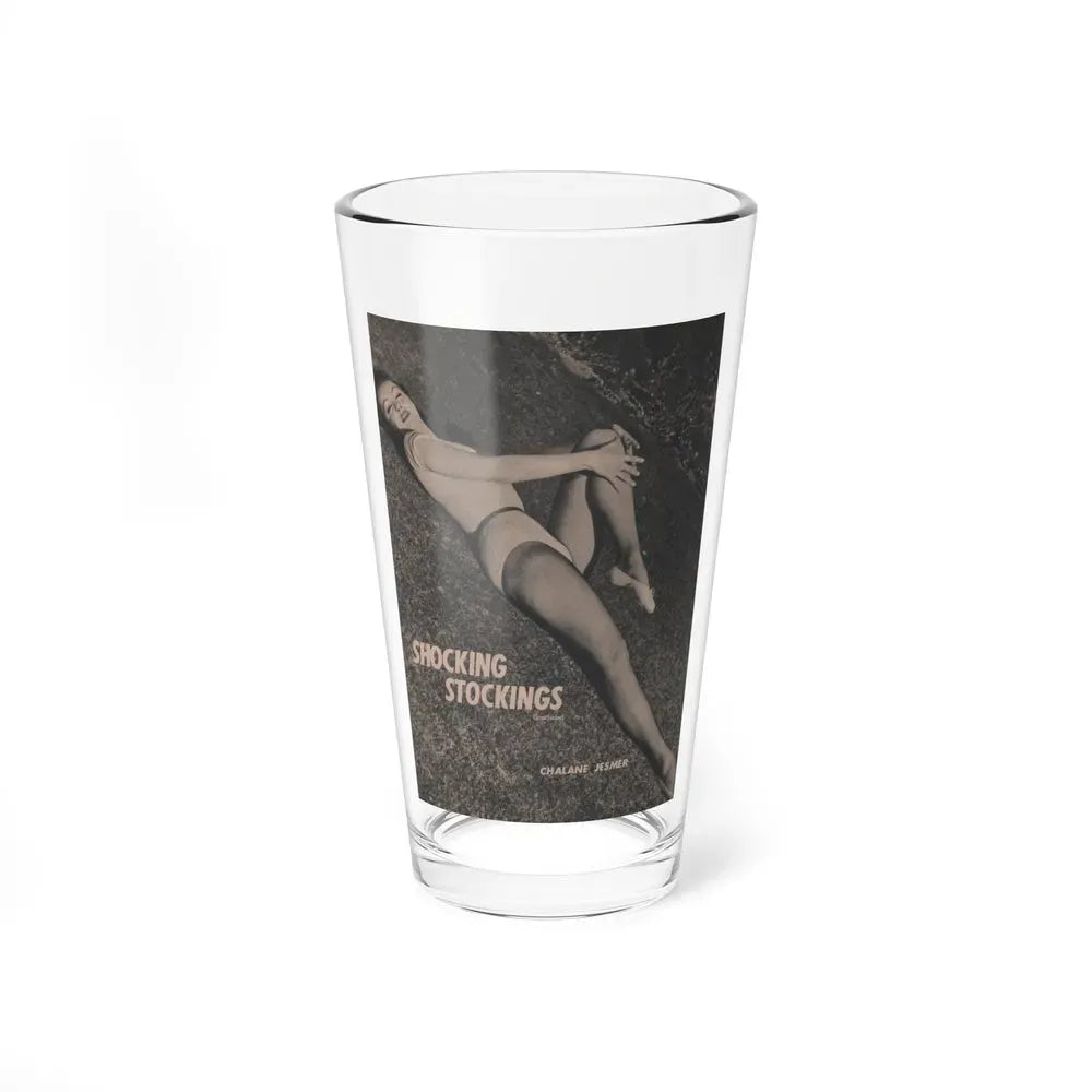 Julie Newmar #205 - Pages 38 Pages 5 of 5 with, Julie+1 Full Page B&W Photo & Headlines from COVER GIRLS MODELS Mag. Feb '54 (Vintage Female Icon) Pint Glass 16oz 16oz - Go Mug Yourself