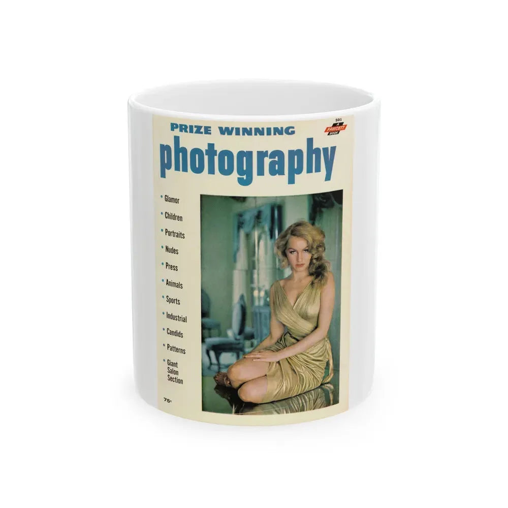 Julie Newmar #207 - Mag. Cover (Vintage Female Icon) White Coffee Mug 11oz - Go Mug Yourself