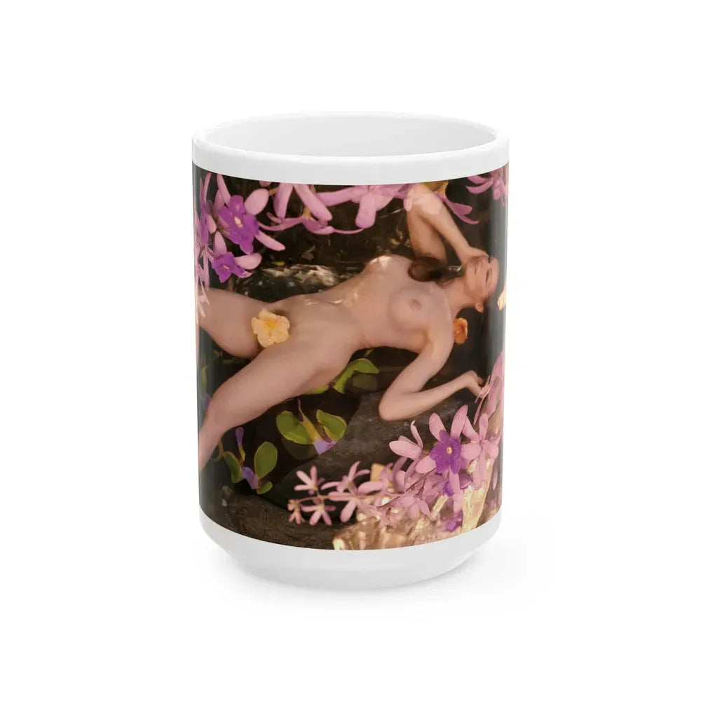 Julie Newmar #284 - Topless (Vintage Female Icon) White Coffee Mug 15oz - Go Mug Yourself