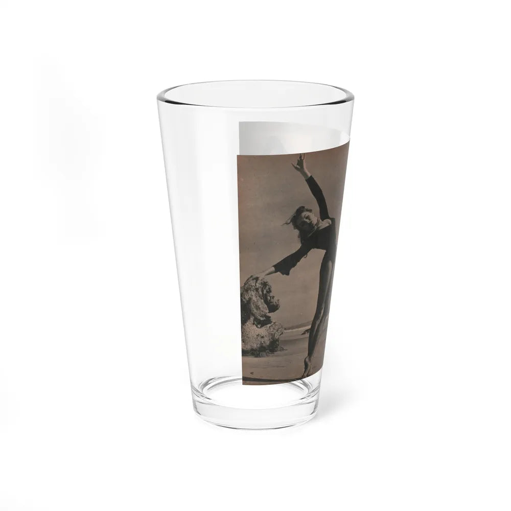 Julie Newmar #354 - Pages 42 & 43 Pages 5 & 6 of 6 with, Julie+3 B&W Photos & 1 Caption from PHOTO Digest Mag. Oct. '53 (Vintage Female Icon) Pint Glass 16oz - Go Mug Yourself