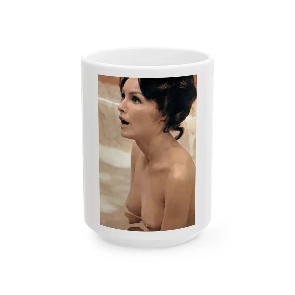 Julie Newmar #372 - Topless (Vintage Female Icon) White Coffee Mug 15oz - Go Mug Yourself